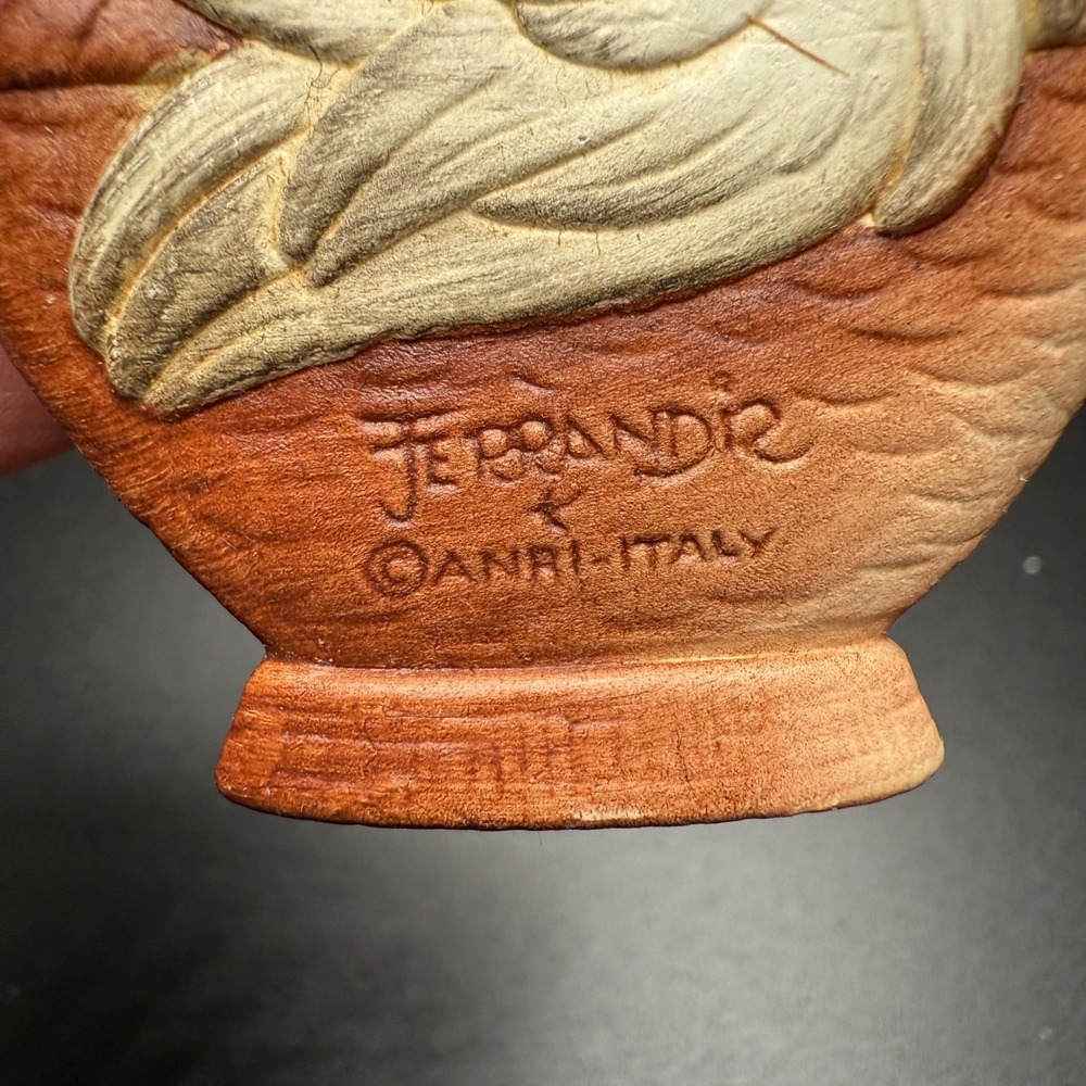 ANRI‎ Italy Terracotta Hen Mother Chickens Basket Figurine Italy Collectible - Picture 3 of 3